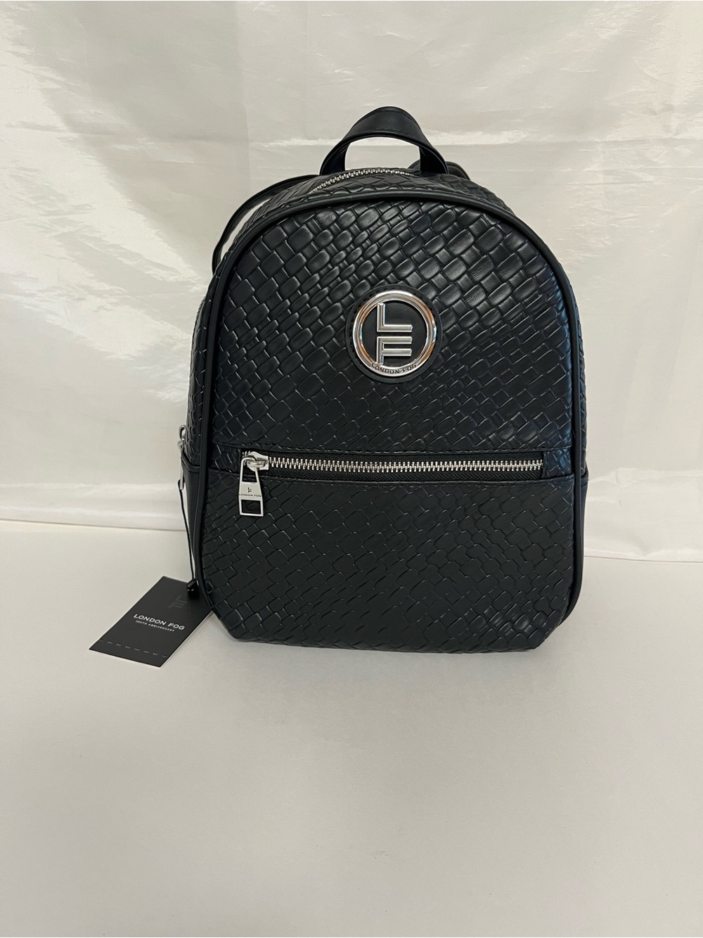 London Fog Bowery Black Woven Mini Backpack